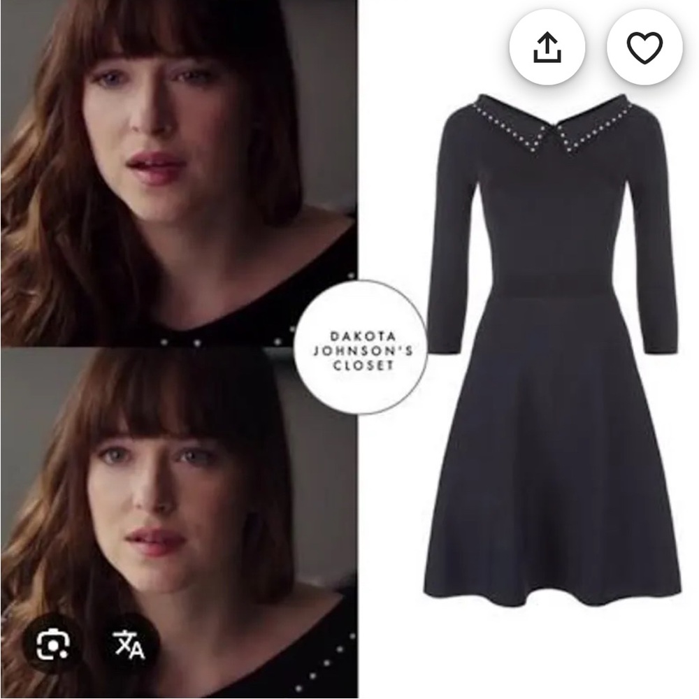Sandro Black Dress with White Studded Accents
